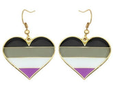 Asexual Heart Earrings